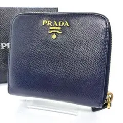 PRADA プラダ 二つ折り財布 ネイビー サフィアーノのサムネイル