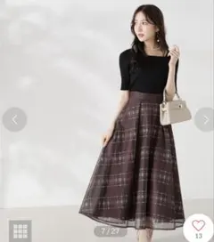 プロポーションボディドレッシングスクエアネック半袖ニットのサムネイル