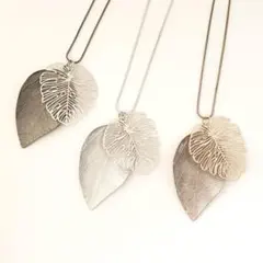 ネックレス ロングネックレス リーフ ペンダント 葉っぱ 大人スタイル