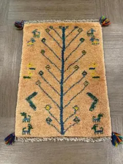 ギャッベ 58x43cm ペルシャ絨毯 手織り ギャベ 玄関マットラグ 絨毯