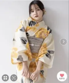 浴衣館グレース】浴衣&帯2色セット くすみグリーン 牡丹柄 - メルカリ