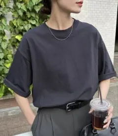 汗染みユーティリティTシャツ　enlude discoat M チャコールグレーのサムネイル