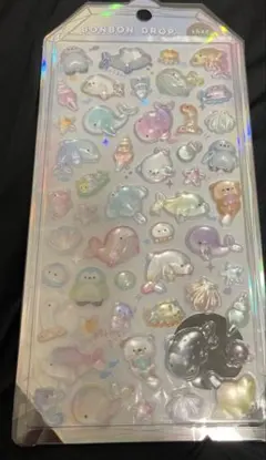 ボンボンドロップシール ステッカー シャーベット 海の生き物 アニマル 魚