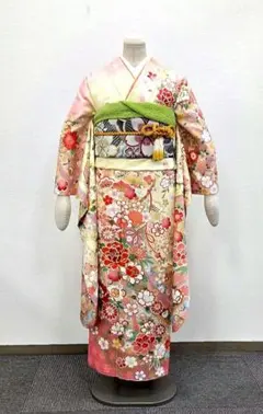 振袖　中古品 　成人式　卒業式　袋帯　帯揚げ　帯締め　重ね襟　Mサイズ 振袖 中古品 成人式 卒業式 袋帯 帯揚げ 帯締め 重ね襟 Mサイズ - メルカリ