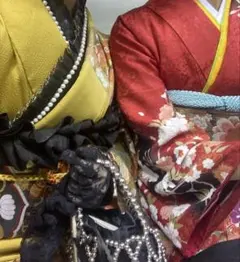 振袖 からし色 正絹 長襦袢 帯 帯揚げ 帯締め 重ね襟 半衿 セット