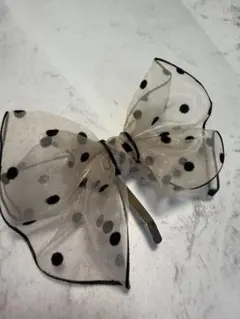水玉リボンポニーフック