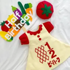 【ハーフバースデー】かわいいぽわんと袖のワンピース　キューピーハーフ