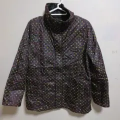 長袖　ナイロンジャンパー　リバーシブル　黒色　水玉　ドット　綿入り　 ブランド