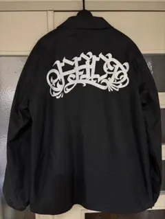 FACT ブラック コーチジャケット 白ロゴ L