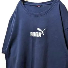 プーマ PUMA ロゴ Tシャツ ネイビー 紺色 古着