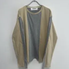 QBISM キュビズム　フランス製　メンズカットソー　切替　コットン　長袖　L