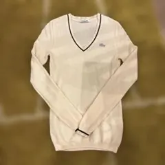 LACOSTE Vネック ニット セーター 長袖