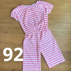 ピンク　ギンガムチェック　セットアップ　92 涼しい　ZARAベビー