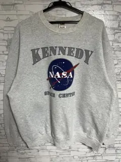 古着 フルーツオブザルーム トレーナー スウェット グレー ケネディ NASA