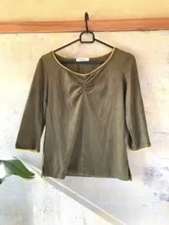 MK KLEIN+ オリーブグリーン 五分袖 トップス