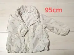 SiMPLE FREE クリーム色 小花柄 アウター 95cm フードなし