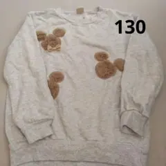 中古　petit main グレー アソートモチーフトレーナー 130