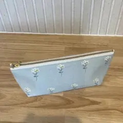 ハンドメイド コットンペンケース ミニポーチ　レースフラワー