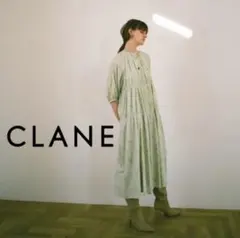 CLANE クラネ LINE FLOWER OP ラインフラワーワンピース