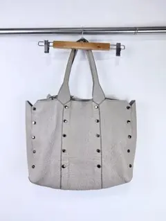 ジミーチュウ サシャ M トートバッグ グレー スタッズ A4収納 シボ革のサムネイル