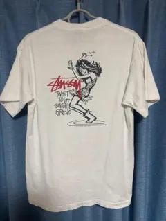 90s old stussy ツイストガール Tシャツ 赤青タグ Mサイズ
