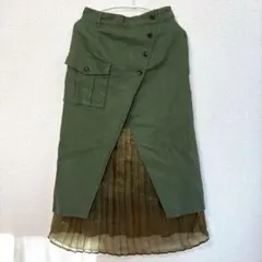 PAGEBOY ページボーイ　カーキ色　ボタン付き　タイトスカート