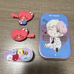 BT21 ヘアクリップ TinyTAN 小物入れ セット