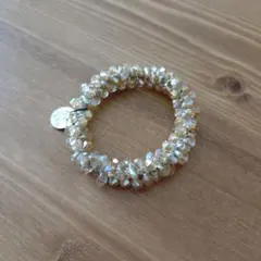 【キラキラ ビーズ ヘアゴム】ゴールド系