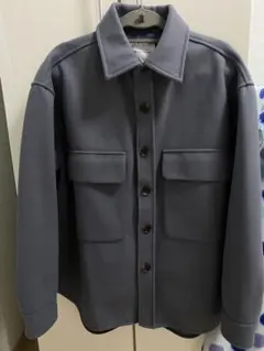 ★未使用★THE SHOP TK カットメルトンCPOシャツブルゾン ブルー