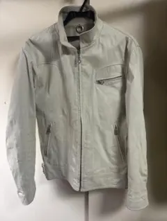 最終値下げ‼ 90s schott ホワイト シングルライダースジャケット305