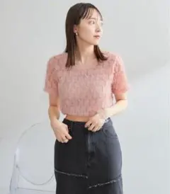 【Kastane】フェザーチュールTee ピンクのサムネイル