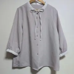 ハニーズ 7分袖配色リボンブラウス