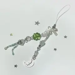 クローバー　ビーズキーホルダー　韓国　Y2K