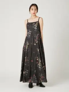 【新品】FRAY I.D ボタニカルプリントキャミソールワンピース/w BLK0