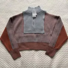 新品 タグ付き 完売品 KBF レイヤードハーフZIPニット