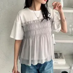 GeeRA ジーラ シアー ビスチェ ドッキング Tシャツ Mのサムネイル