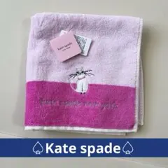 【新品未使用】ケイトスペード タオルハンカチ 猫　刺繍のサムネイル