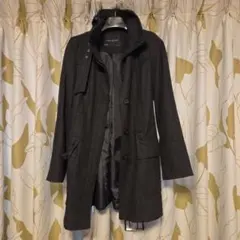 ZARA BASIC ウール混コート ダークグレーのサムネイル