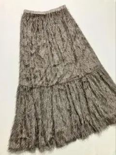 VANNIE U レディース 銀糸 シャギー ロングスカート Sのサムネイル