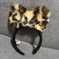 希少　USJ ハローキティー　カチューシャ　ヒョウ柄　ふわふわ　ファー