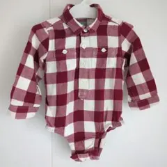babyGap 赤と白のチェックロンパース 90cm