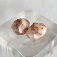 レッド ファントム クォーツ 307a 貫通穴あり 粒売り ２粒セット