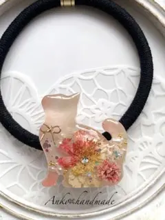 【ヘアゴム】レジン　ねこ