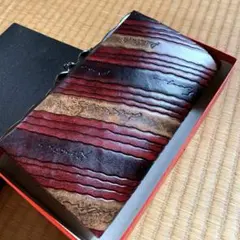 昭和レトロ　和装　美品　革　手染め　クラッチバッグ