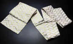 中古品　難あり　正絹　名古屋帯　　仕立上り　白地　全通