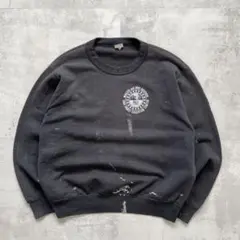 90s USA古着　black lake　ビンテージ　スウェット　ワーク　ペンキ