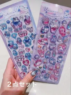 送料込み♡動物シリーズパンダ　ユニコーン＆シマエナガぷっくりシール２点セット