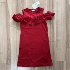 a.v.v オフショルダーワンピース150 赤色のサムネイル