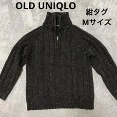 週末限定❗️90s OLD UNIQLO ハーフジップ セーターM 肉厚　紺タグ