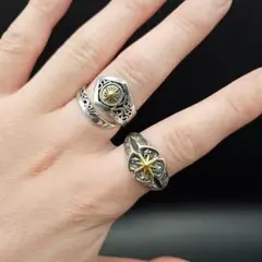 光線 スター 唐草模様 モチーフ セット リング 指輪 シルバー S925 刻印